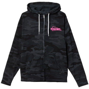 "M" Kramer Camo-Kapuzenpullover mit durchgehendem Reißverschluss (Schwarz)