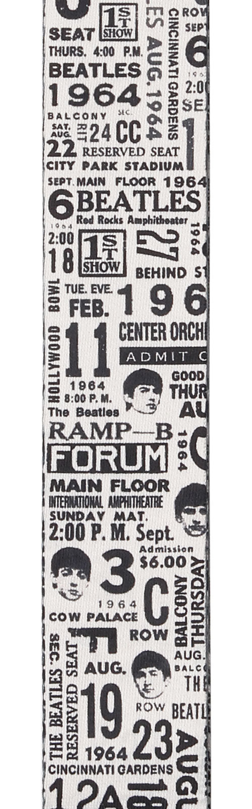 Beatles 1964 US Tour Ticket Stubs Gurt Schwarz und Weiß