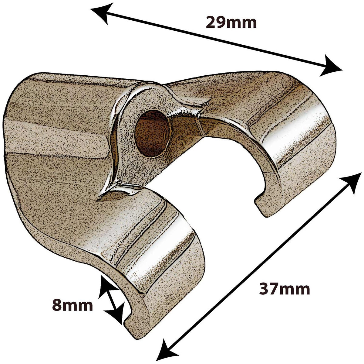 DC25BR - Druckguss-Bassdrum-Spannklammer - Messing-Finish (x1)