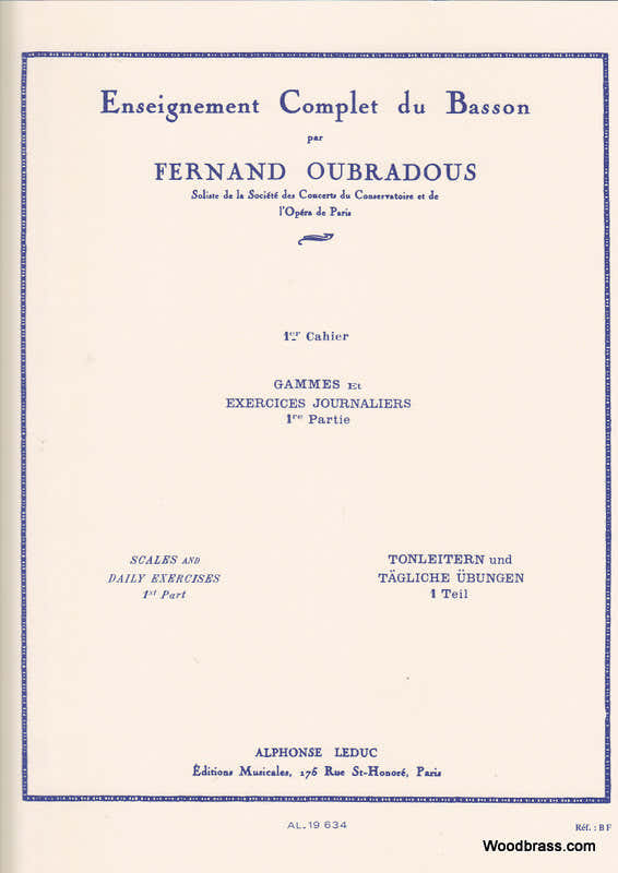 OUBRADOUS - ENSEIGNEMENT COMPLET DU BASSON VOL.1