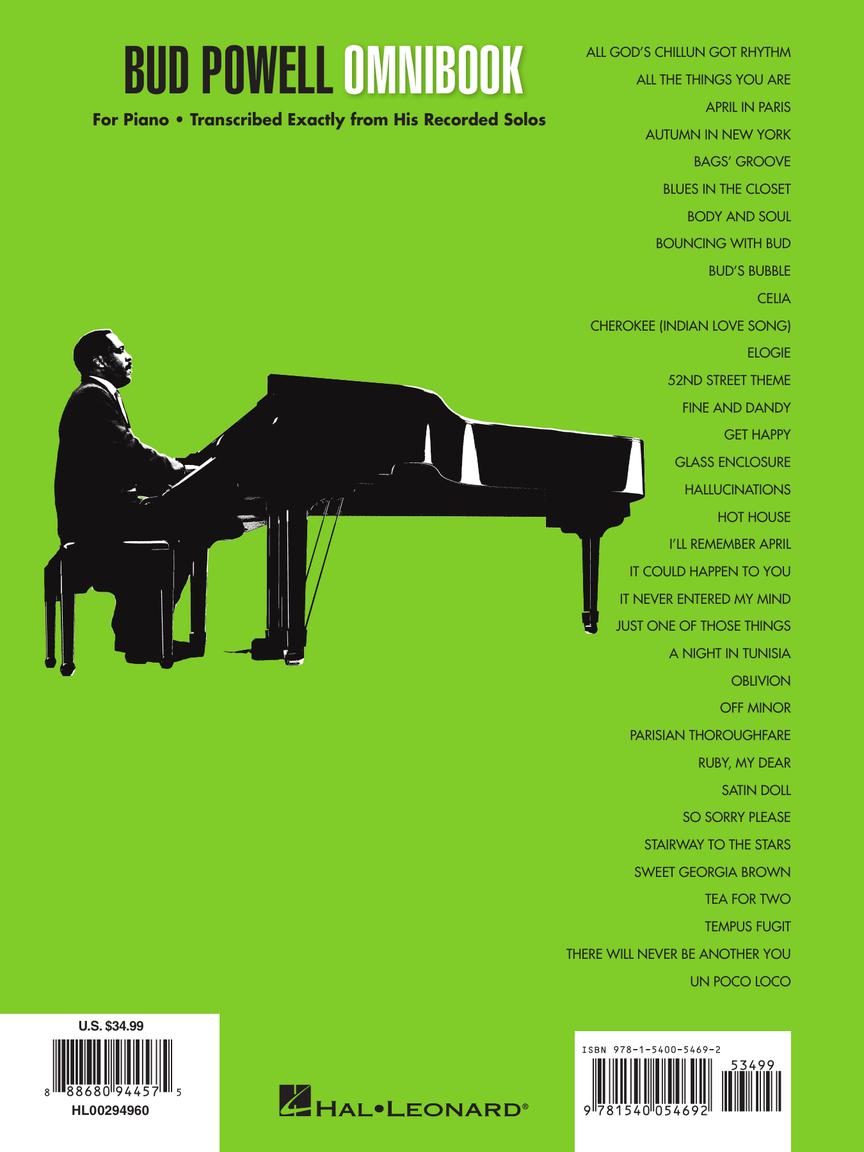 BUD POWELL - OMNIBOOK - PIANO TRANSCRIPTIONS