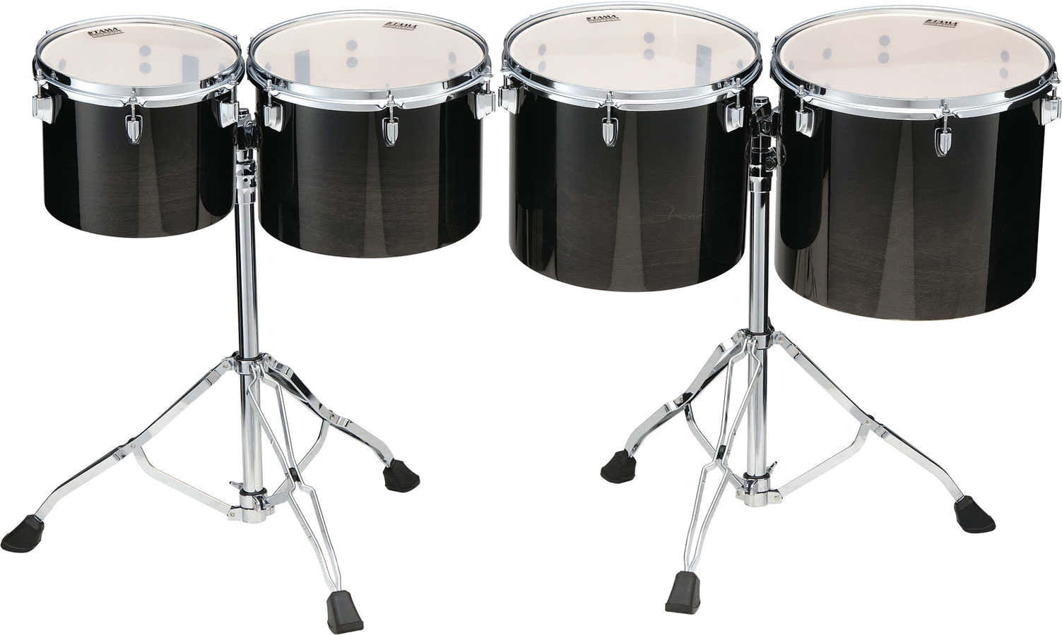 MID-PITCHED 4PC SINGLE HEAD CONCERT TOM SET TRANSPARENT BLACK FADE
