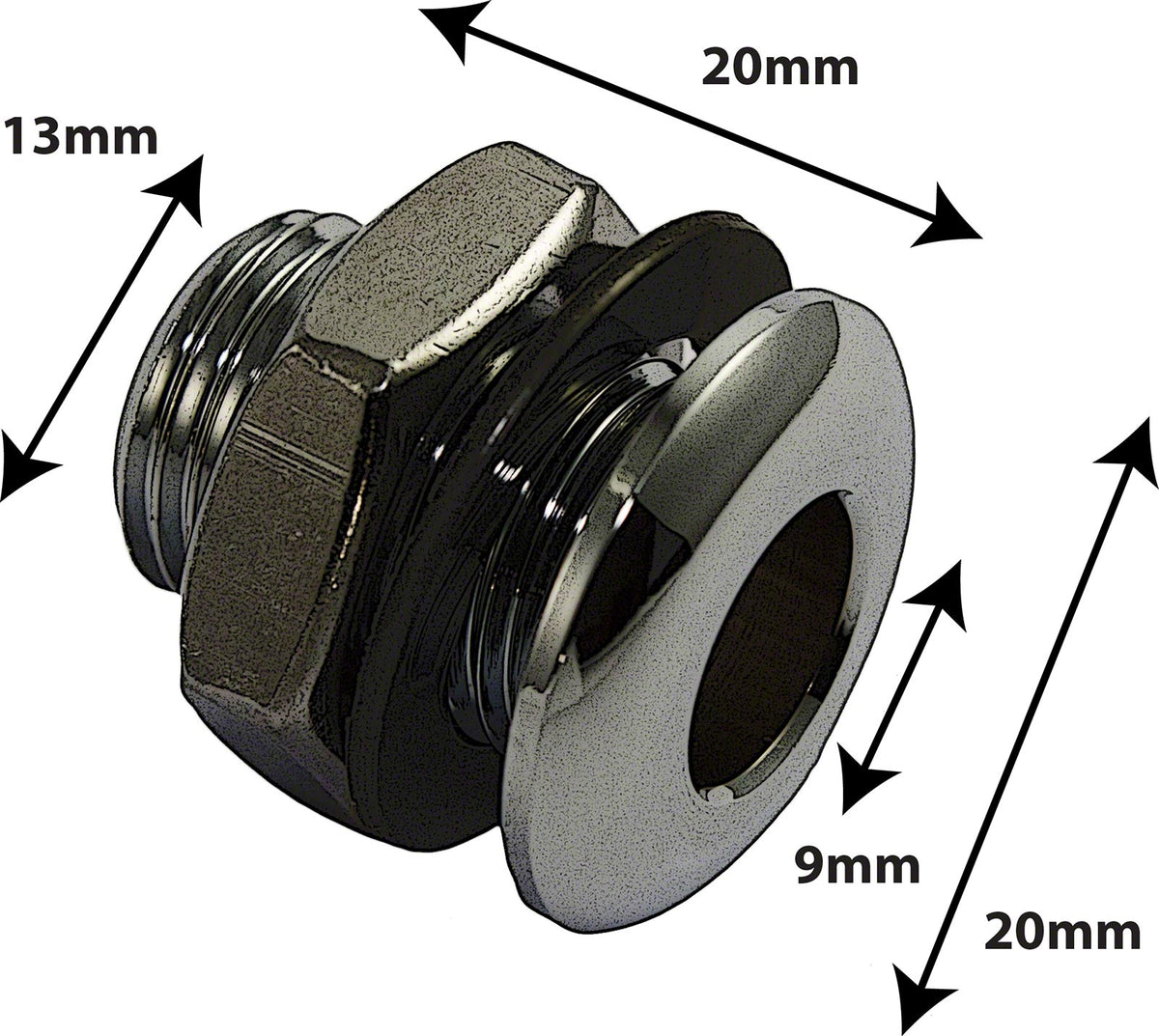 AVH2Bk - Druckguss-Druckausgleichsöffnung 20mm Schwarz