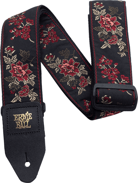 Ernie Ball RED ROSE JACQUARD GUITAR STRAP