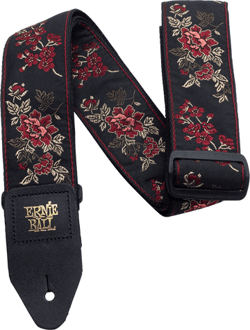 RED ROSE JACQUARD GUITAR STRAP