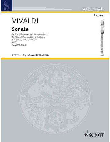 Vivaldi - Sonata Fa Majeur RV 52 - Treble Flute A Bec et Basso Continuo