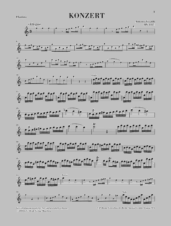 Vivaldi A. - Concerto For Flautino (Recorder/Flute) And Orchestra C Major Op. 44 11 Rv 443