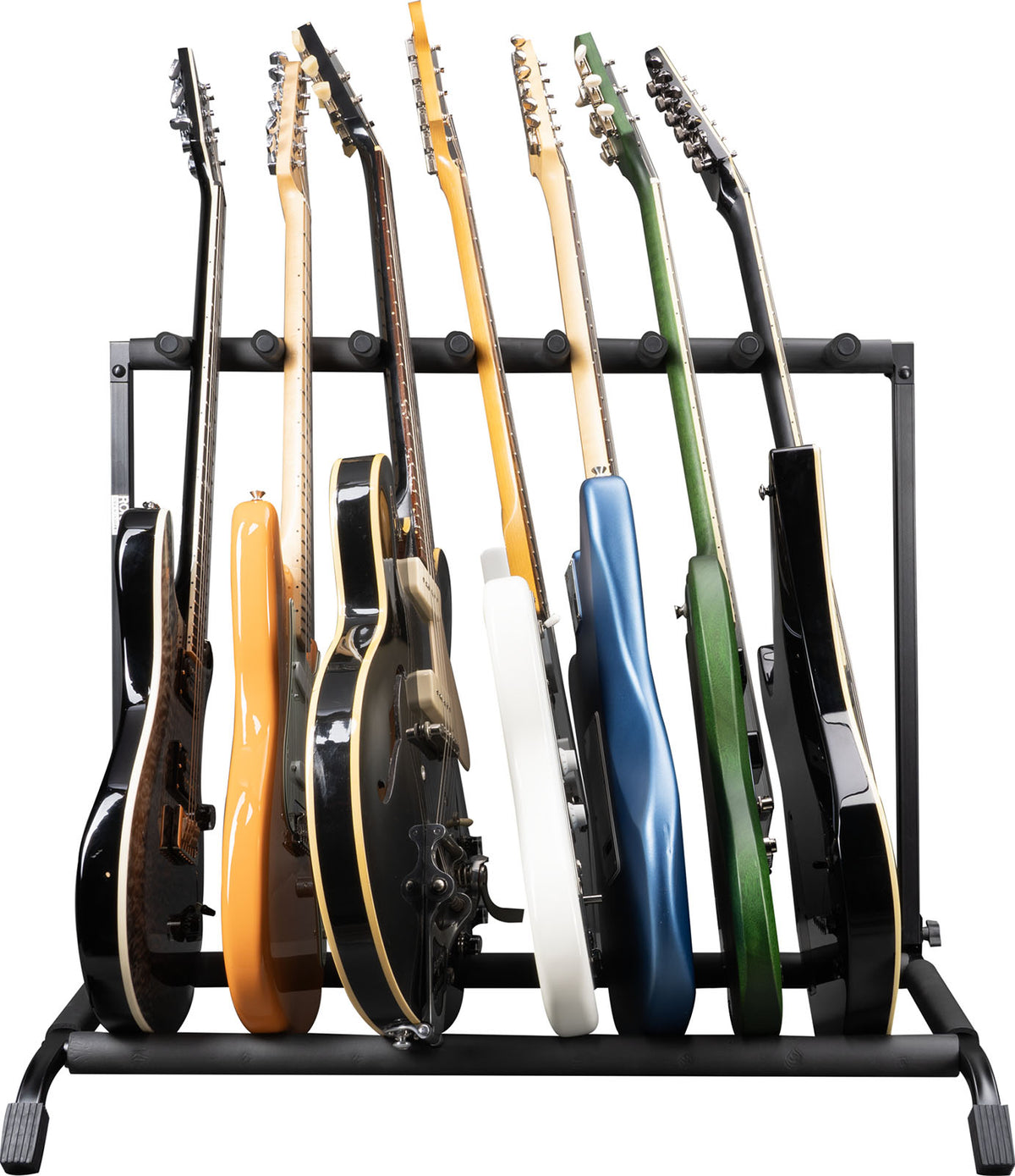 Klapp- und ausziehbares Rack für 7 Gitarren
