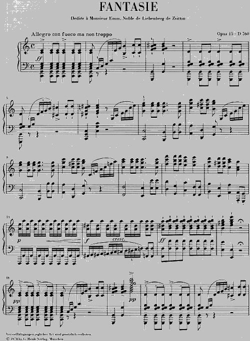 Schubert F. - Fantasy C Major Op. 15 D 760
