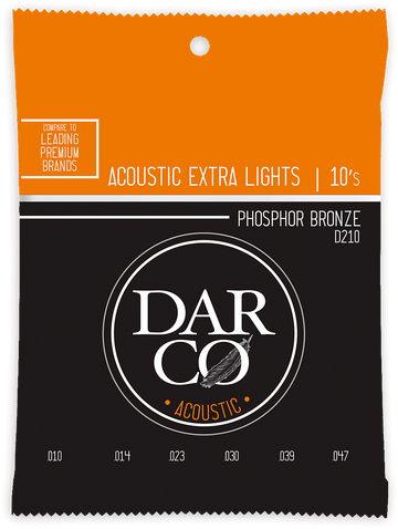 ACOUSTIC STRINGS 92/8 PHOSPHORE BRONZE DARCO ACOUSTIC EXTRA LIGHT SET 92/8