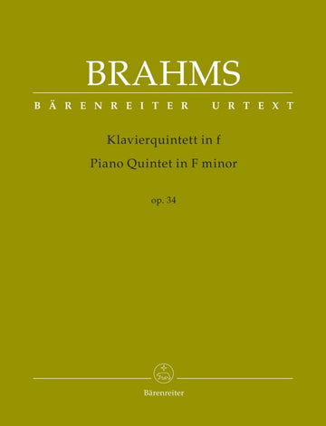 BRAHMS J. - PIANO QUINTET IN F MINOR OP.34 - SCORE & PARTS