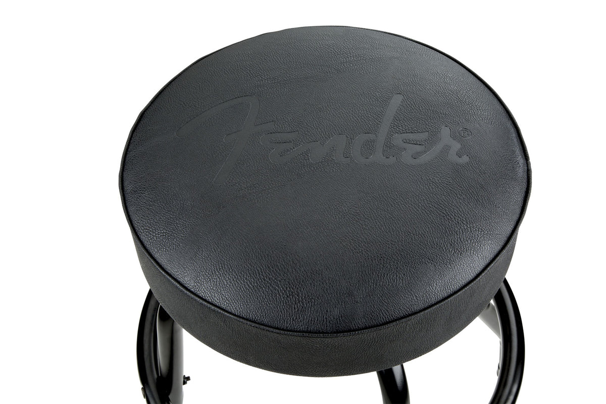 Embossed Black Logo Barstool Black-Black 24"