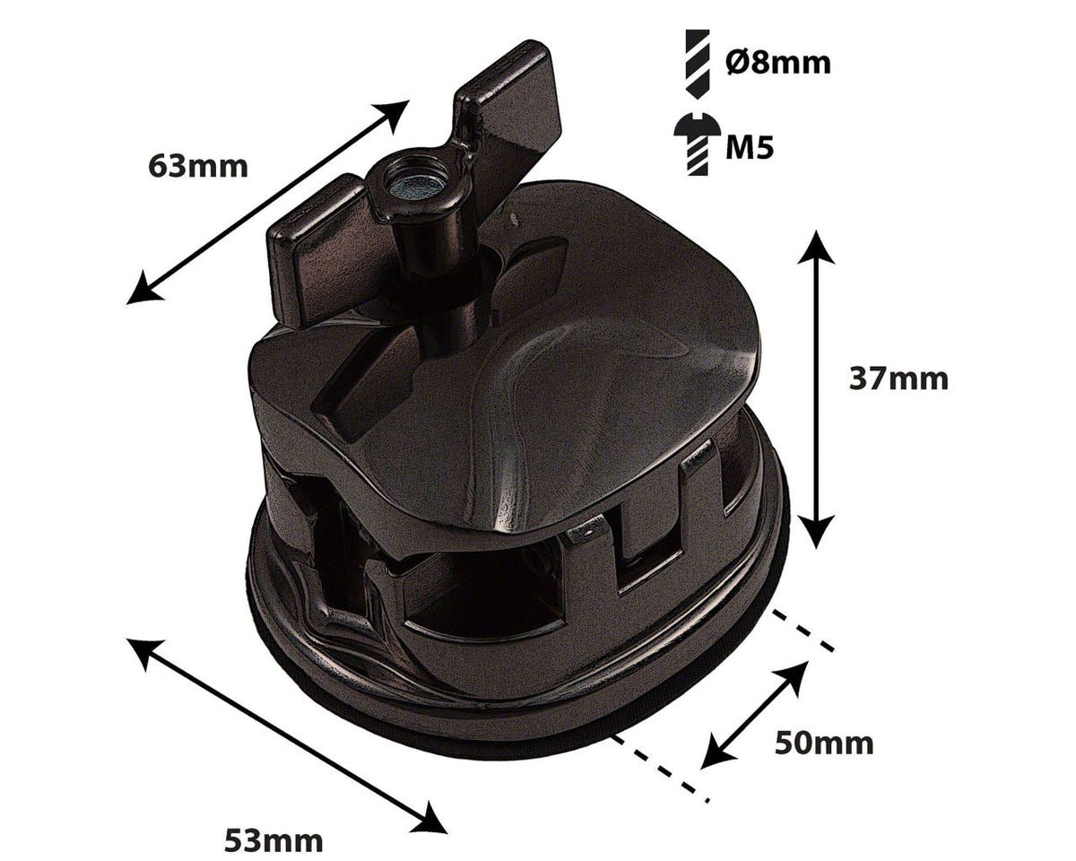 TB9Bk - Quadratische Deluxe Tom-Halterung 50mm - Schwarz (X1)