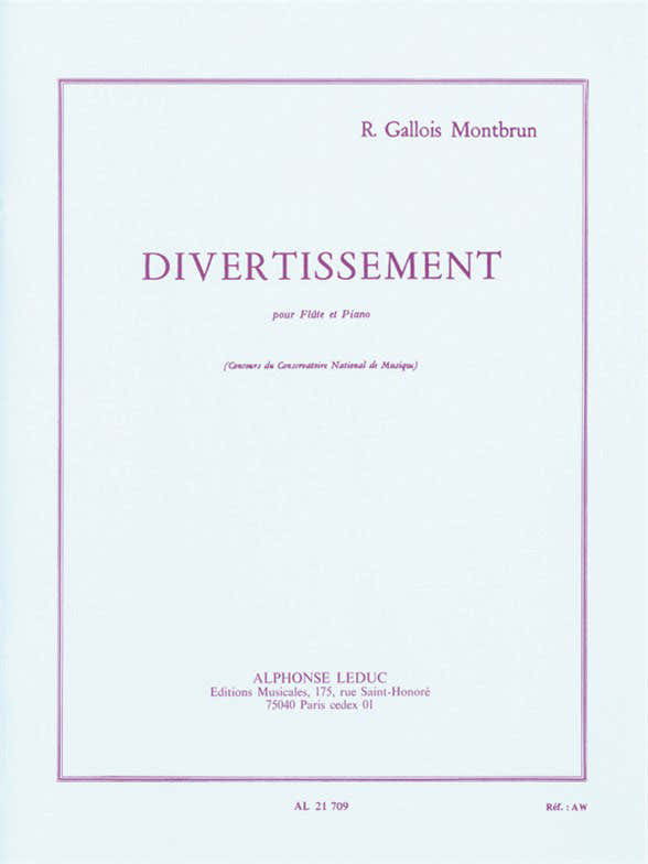 GALLOIS-montbrun Raymond - Divertissement - Flute & Piano