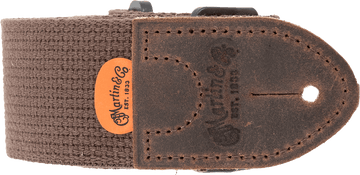 FABRIC STRAP BROWN WITH BROWN LEATHER TIES