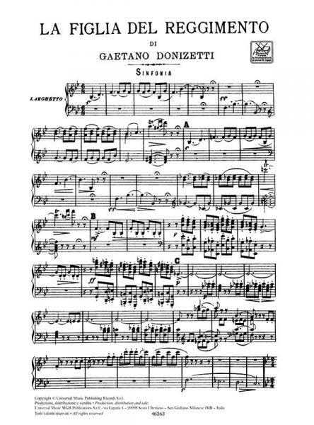 DONIZETTI G. - FIGLIA DEL REGGIMENTO - CHANT ET PIANO