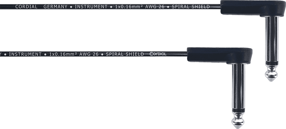 Cordial Flaches Gitarren-Patchkabel Mit Abgewinkelten Klinkensteckern 60 CM