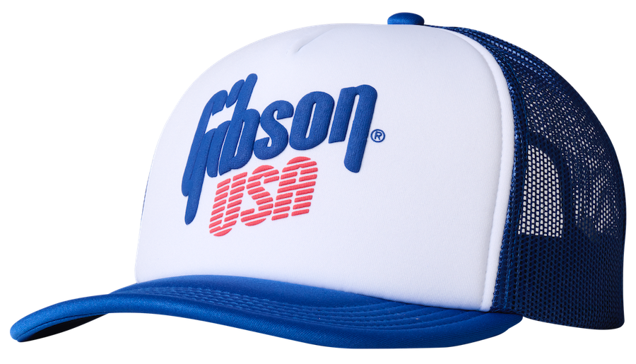 Gibson USA Schaumstoff-Trucker-Cap Weiß / Blau
