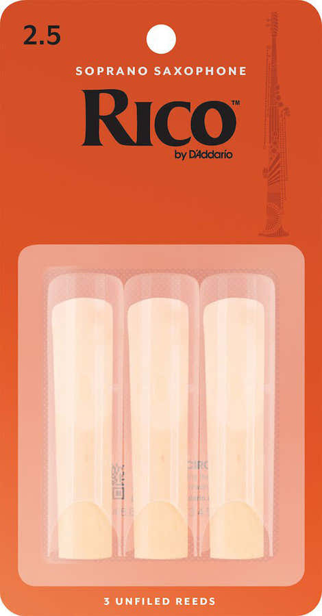 RIA0325 - RICO SOPRAN-SAXOPHONE BLTTER FORCE 2.5 BOX OF 3