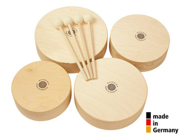 SET OF 4 WOODEN TOMS + 4 BEATERS - 3+