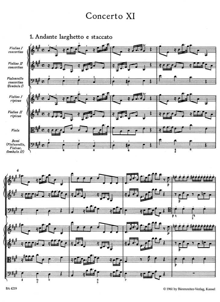 Händel G. F. - Conc. Grosso op.6/11A-dur - Conducteur