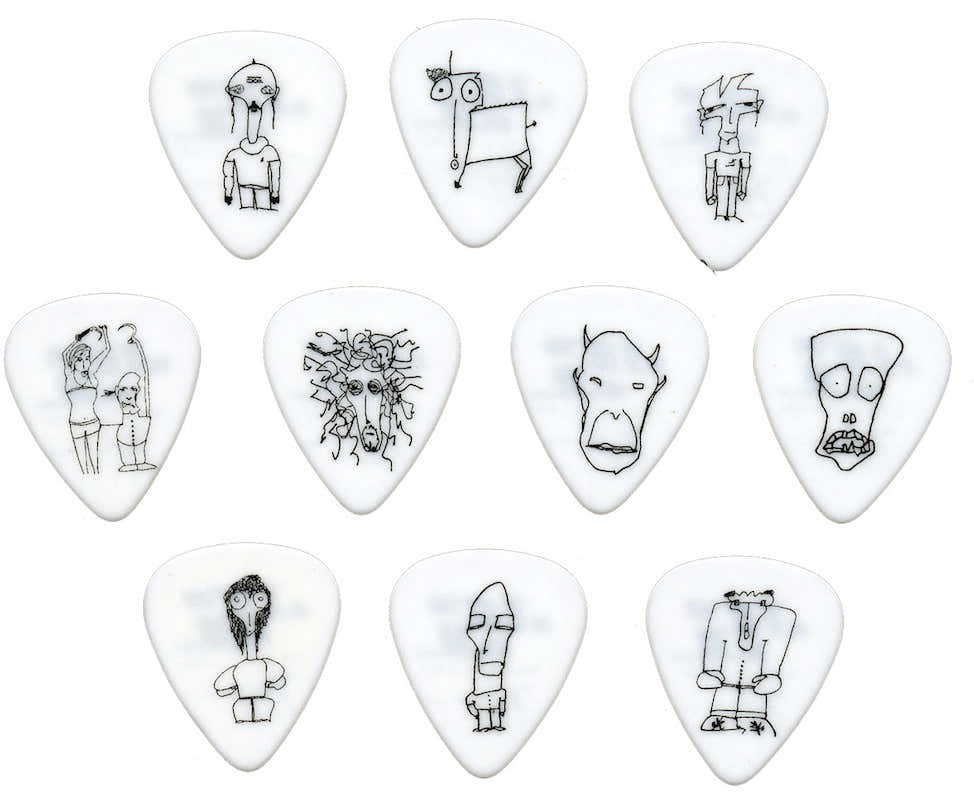 Joe Satriani weiße Gitarrenplektren 10er-Pack hart