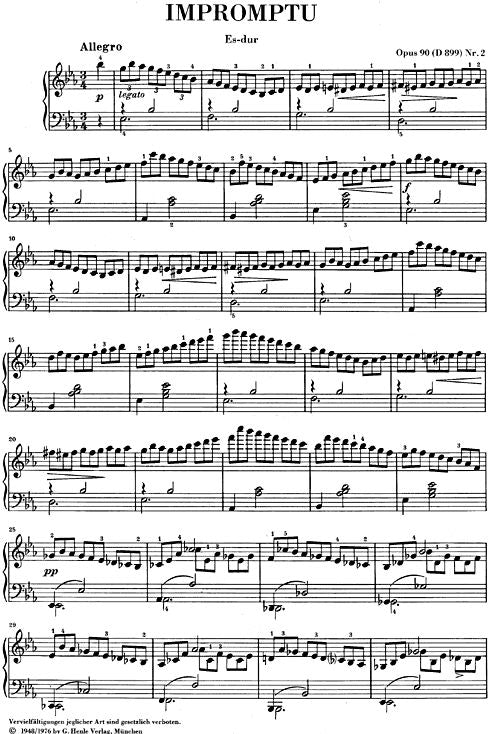 SCHUBERT F. - IMPROMPTU E FLAT MAJOR OP. 90,2 D 899