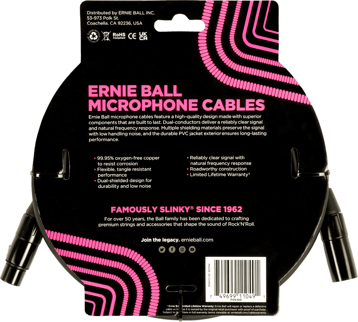 Mikrofonkabel Klassisch XLR-Stecker/XLR-Buchse 6M Schwarz