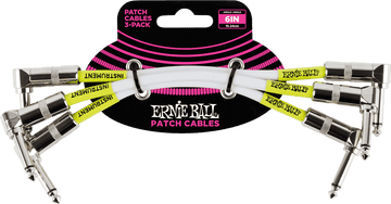 Instrumentenkabel Patch 3er-Pack - Abgewinkelt - 15CM Weiß