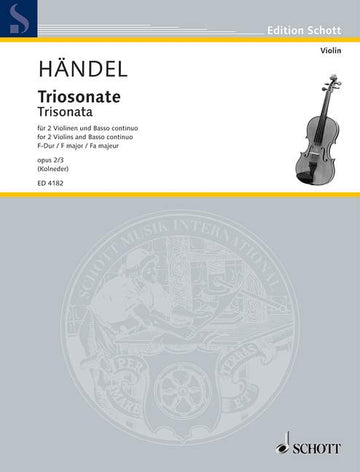 HANDEL G.F. - NINE TRIO SONATAS OP 2 NR 3