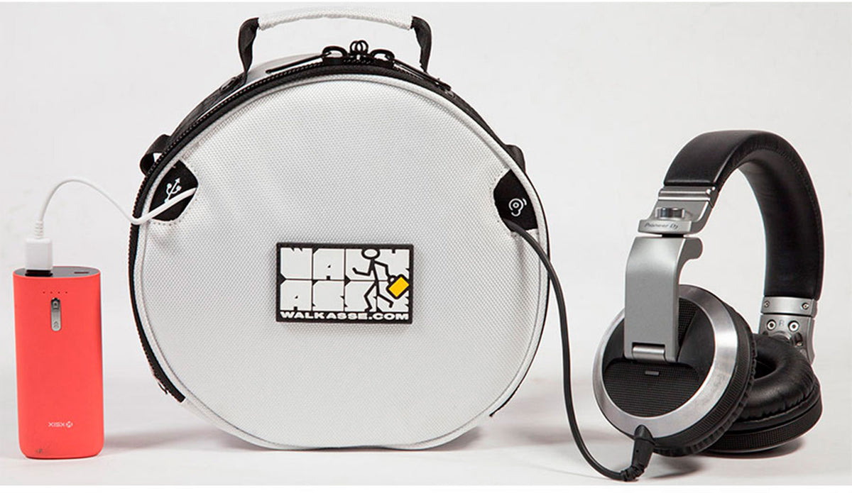 Weiße Kopfhörertasche