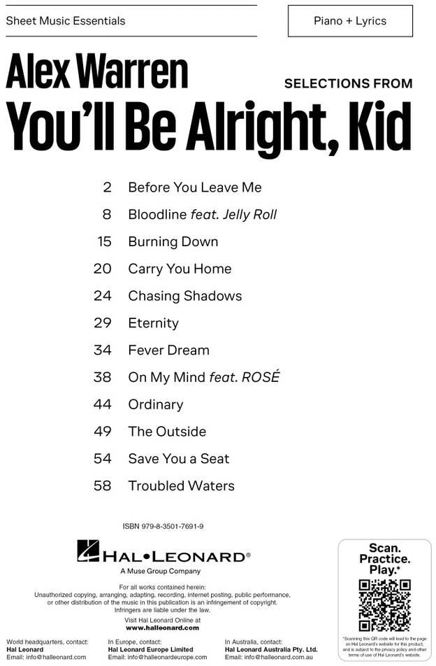 Axel Warren, You'll Be Alright Kid Piano/Chant