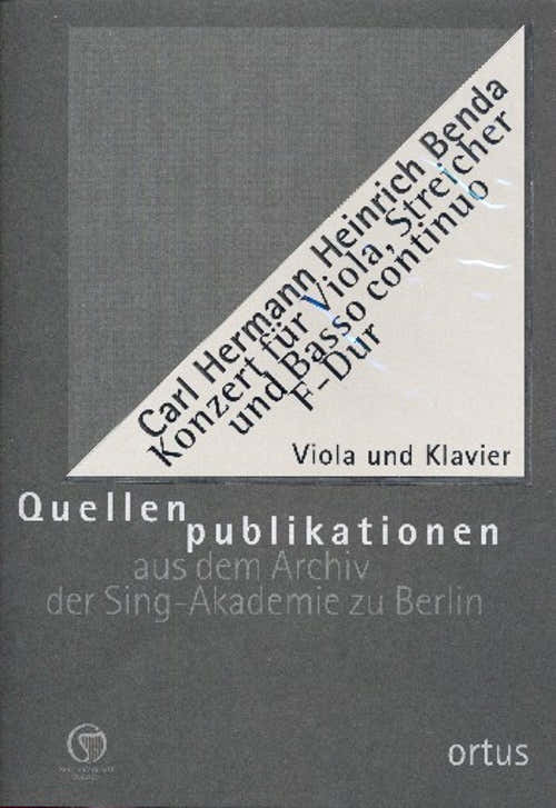BENDA KARL-HERMANN HEINRICH - KONZERT F-DUR - ALTO & PIANO