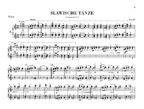 Dvorak A. - Slavonic Dances Op. 46 Piano FOUR-hands