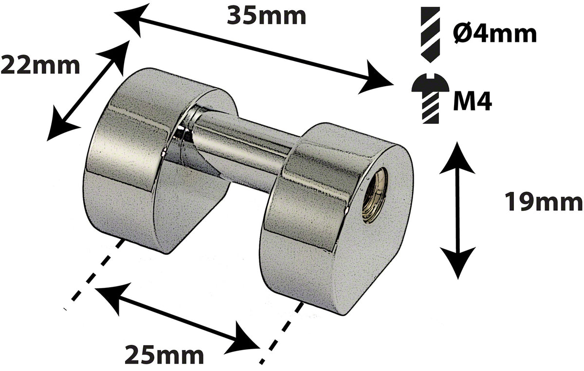 TL3D25 - SPANNBCKCHEN TUBELUG - 25MM - DOPPELTE SPANNSCHRAUBEN (X1)