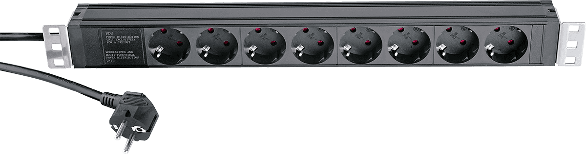 19" 230V RACK-MOUNTED POWER SOCKET 8 SOCKETS