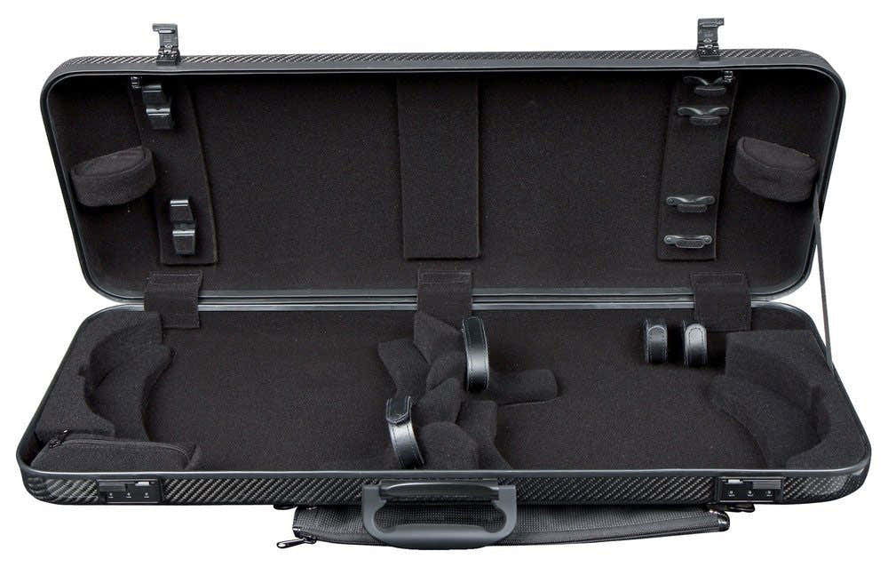 Doppelter Koffer Idea 2.5 Schwarz (Seitlicher Griff) - Violine 4/4