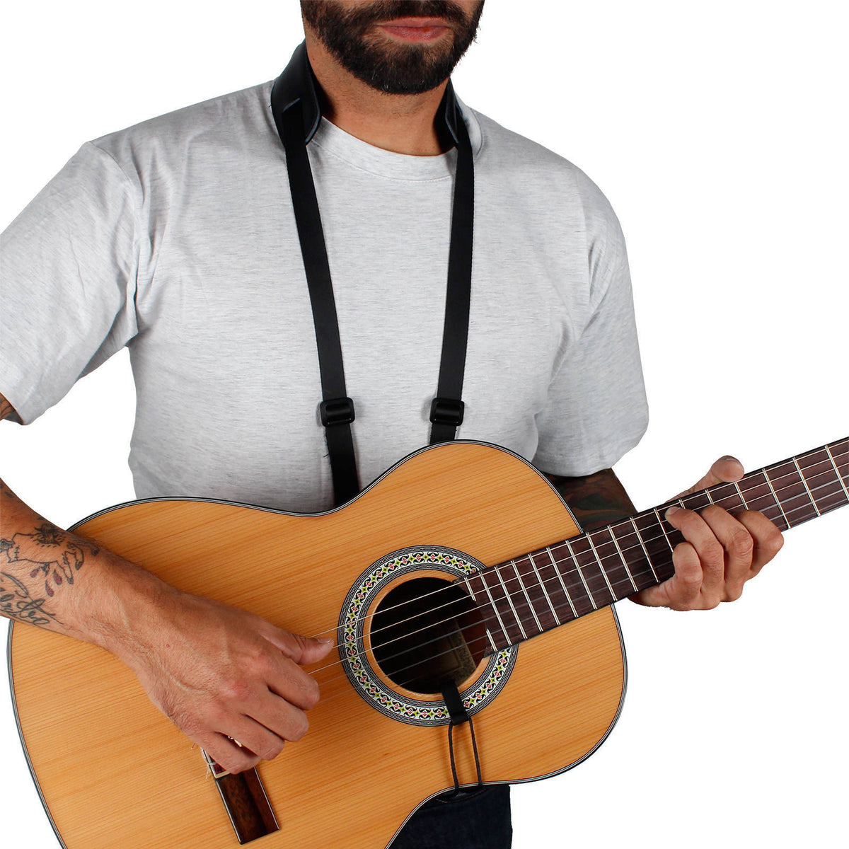 CGS100 Schwarzer Gurt für klassische Gitarre