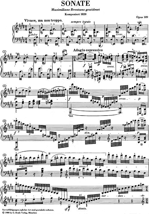Beethoven L.V. - Piano Sonata No. 30 E Major Op. 109