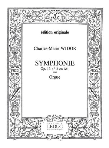 Widor CHARLES-marie - Symphonie 3 Op.13 - Orgue