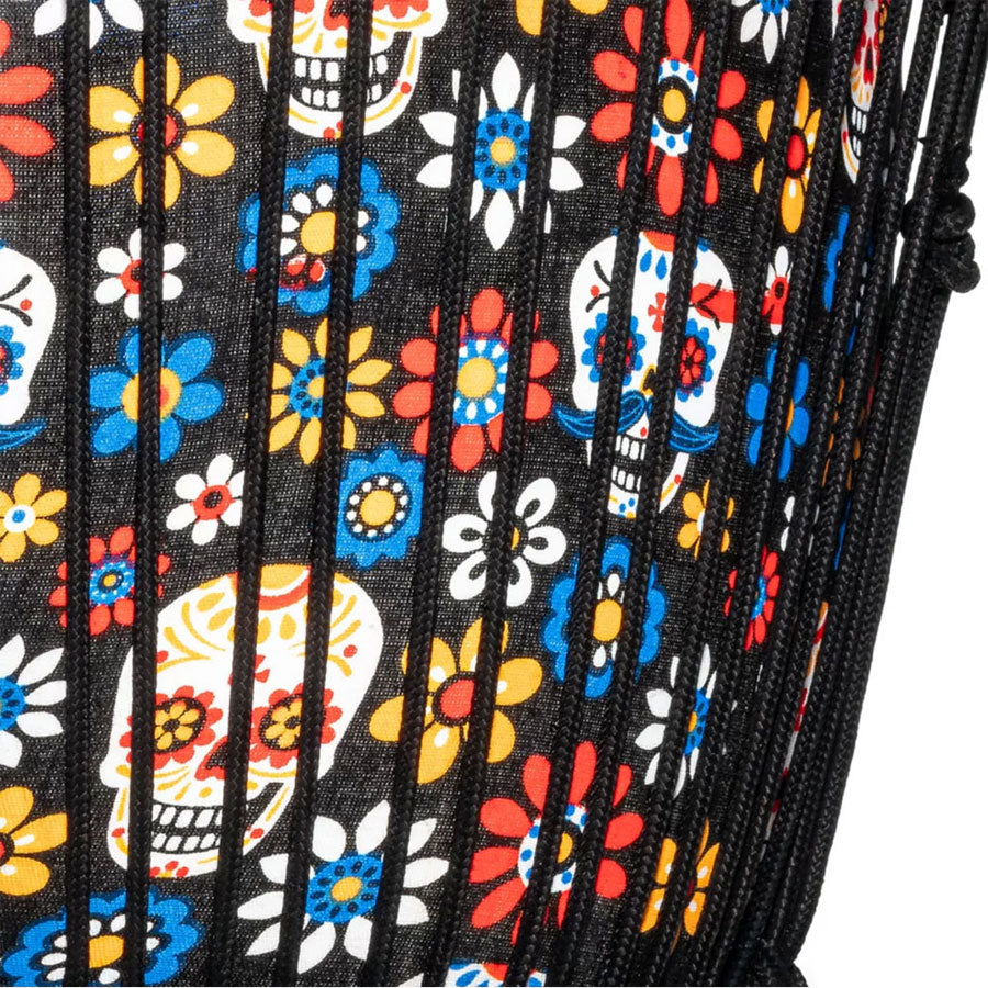 PERCUSSION 12" ROPE TUNED TRAVEL SERIES DJEMBE SYNTHETIC HEAD (PATENTED) DAY OF THE DEAD