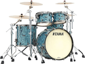 STARCLASSIC MAPLE STAGE 22 DRUM KIT SMOKED BLACK NICKEL SHELL HARDWARE TURQUOISE PEARL