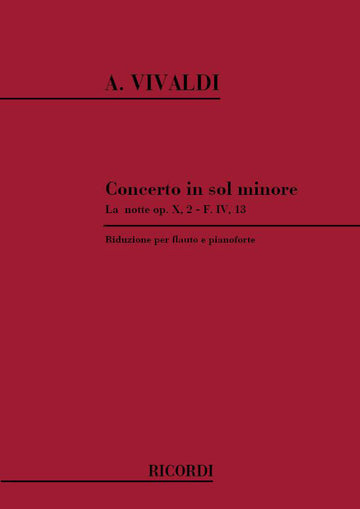 VIVALDI A. - CONCERTO IN SOL MIN - LA NOTTE OP.X N 2 - FLUTE ET PIANO