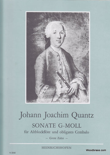 QUANTZ J.J. - SONATA G-MOLL - FLB ALTO ET CLAVECIN OBLIGE