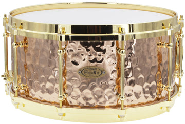 BZH-6514DHBR - Snare Drum 14" x 6.5" - Gehämmerter Bronze-Kessel - Gegossener Spannreifen