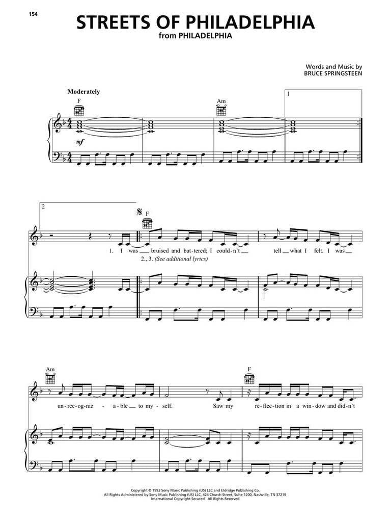 Bruce Springsteen - Sheet Music Collection - PVG