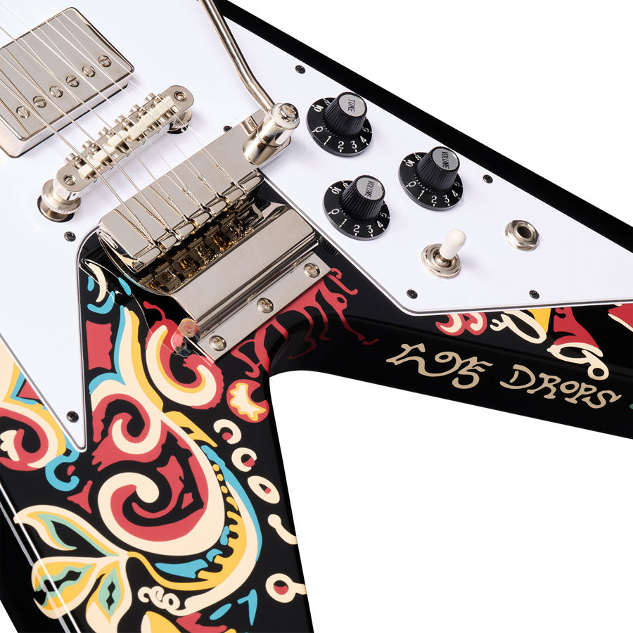 Flying V Signature Jimi Hendrix "Love Drops" Ebony W/Artwork