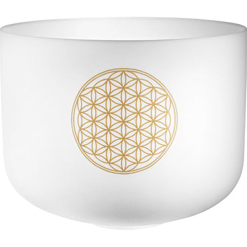 16" Flower of Life Crystal Singing Bowl 128 Hz / C3