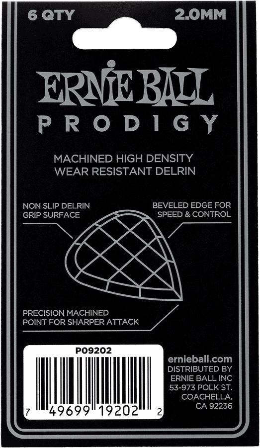 Plektren Prodigy Beutel mit 6 Weiß 2mm