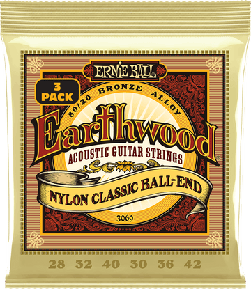Earthwood 80/20 Folk-Nylon Mit Kugel 28-42 - 3er-Pack